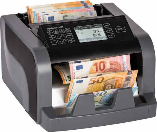 Ratiotec Rapidcount S575 Money Counter with Mixed Counting Capability and Speed 1200 Banknotes per Minute