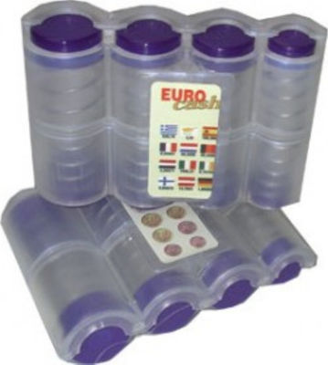 Πλαστική Κερματοθήκη Φορητή με 8 Θέσεις Eurocash