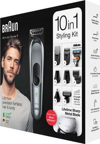 Braun Set Rechargeable Hair Clipper Gray MGK7221