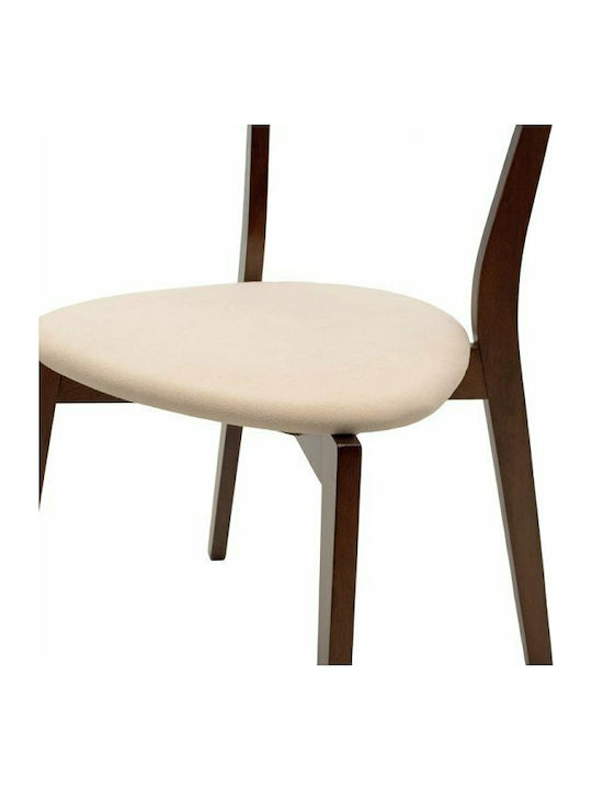 Toto Kitchen Wooden Chair Beige / Walnut 45.5x51.5x77cm
