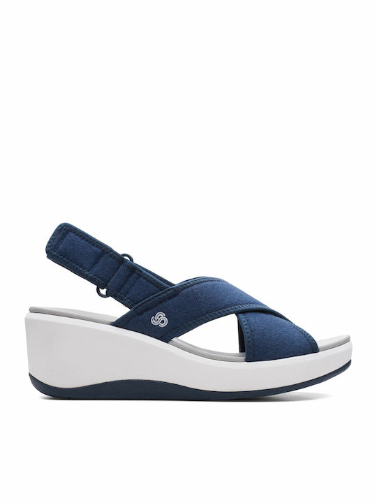 Clarks Step Cali Cove Anatomische Damenplattformen Blau