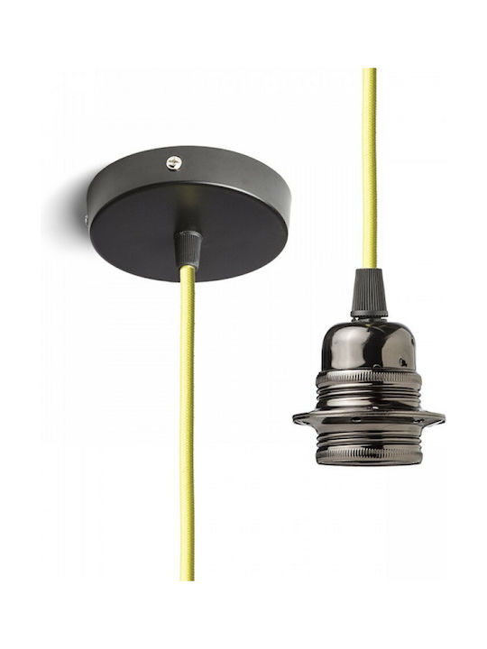 Rendl Light Studio Elisa Black Pendant Light Suspension for Socket E27 Yellow