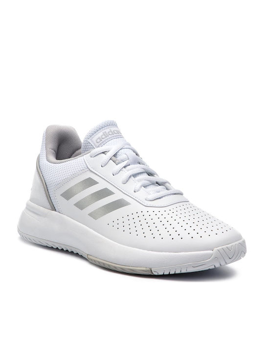adidas Courtsmash Women's Tennis Shoes for All Courts Cloud White / Matte Silver / Grey Two adidas Courtsmash Women's Tennis Shoes for All Courts Cloud White / Matte Silver / Grey Two
