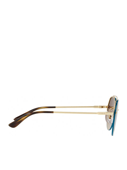 Vogue Women's Sunglasses with Gold Metallic Frame and Grey Gradient Lenses