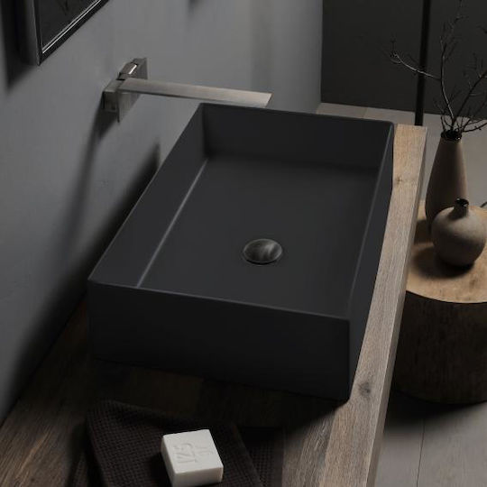 Scarabeo Teorema Επικαθήμενος Νιπτήρας Πορσελάνης 60x40x14cm Scarabeo Teorema Επικαθήμενος Νιπτήρας Πορσελάνης 60x40x14cm