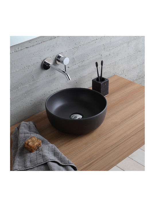 Scarabeo Glam Vessel Sink Porcelain 33x33x12.5cm Black Matt