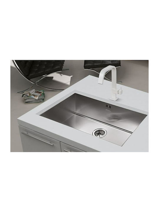Apell Amalthea 7472 Υποκαθήμενος Νεροχύτης Inox Σατινέ Μ74xΠ41.8cm Ασημί
