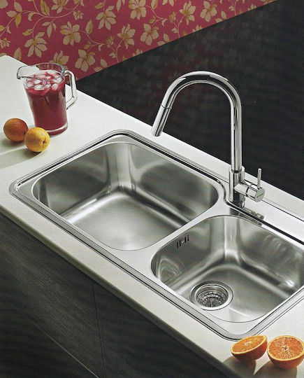 Pyramis Space Mid 2B Ένθετος Αριστερός Inox Σατινέ Μ86xΠ48cm Ασημί
