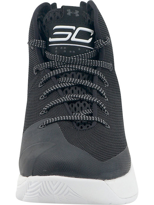 SC 3Zero inalti Pantofi de baschet Negru / Alb