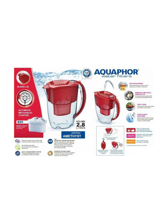 Aquaphor Amethyst Plastic Jug Red with Filter 2800ml