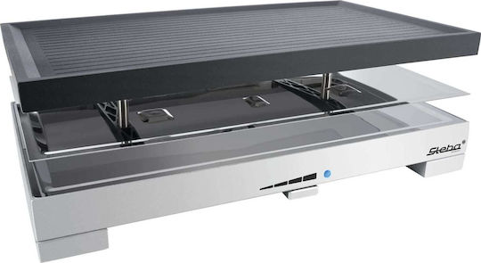 Steba Tischplatte Elektrogrill Raclette Geriffelte Platte 1200W mit einstellbarem Thermostat 40.5cmx24cmcm
