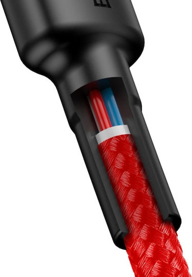 Baseus Cafule Braided USB 2.0 Cable USB-C Male - USB-C 60W Red 1m CATKLF-G09