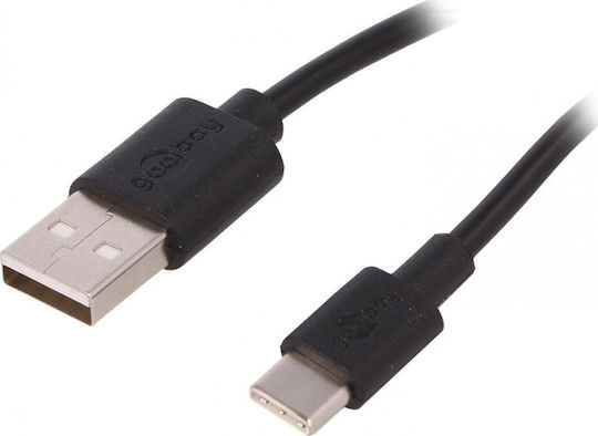 Partner Tele Regular USB 2.0 Cablu USB-C bărbătesc - USB-A Negru 2m Bulk