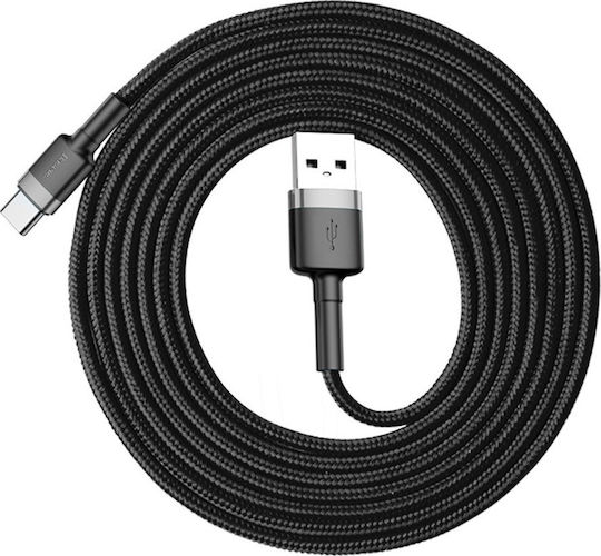 Baseus Cafule Braided USB 2.0 Cable USB-C Male USB-A Black 2m CATKLF-CG1