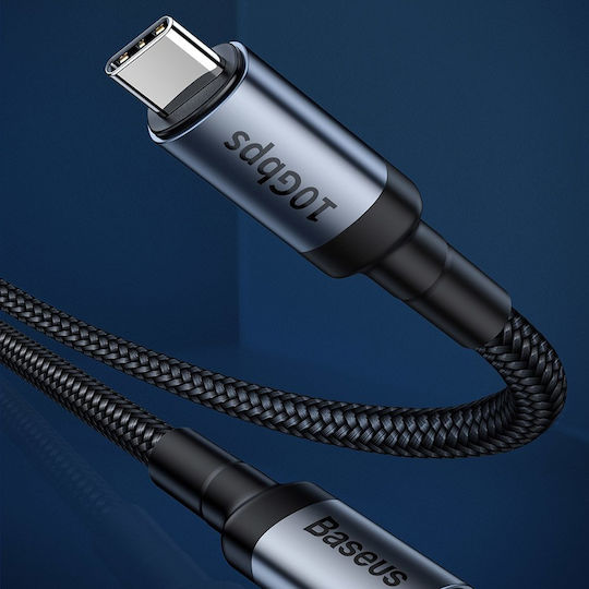 Baseus Cafule Плетена USB 3.2 Кабел USB-C мъжки - USB-C мъжки 100W Сив 1м (CATKLF-SG1)