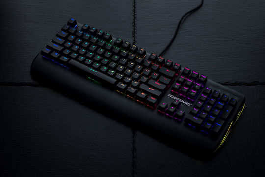 Zeroground KB-2700G Sakimo Gaming Mechanical Keyboard with Outemu Blue switches and RGB lighting (English US)