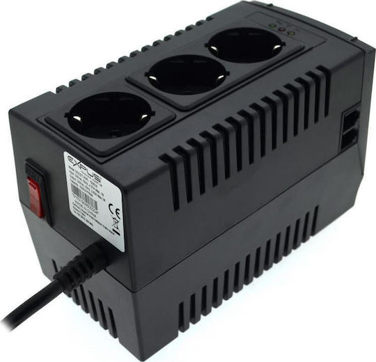Noozy Compact Voltage Regulator 1500VA with 3 Sockets Current