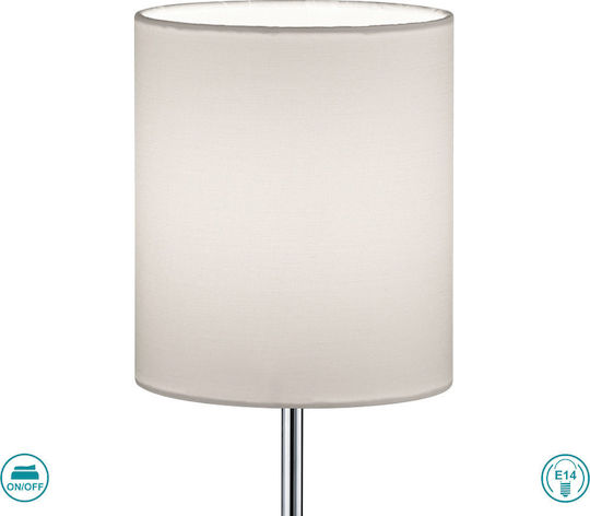 Trio Lighting Jerry Metallisches Tischlampe für E14 Fassung mit Weißem Hut und Silberner Basis