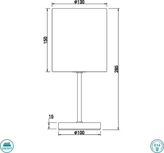 Trio Lighting Jerry Metallisches Tischlampe für E14 Fassung mit Weißem Hut und Silberner Basis