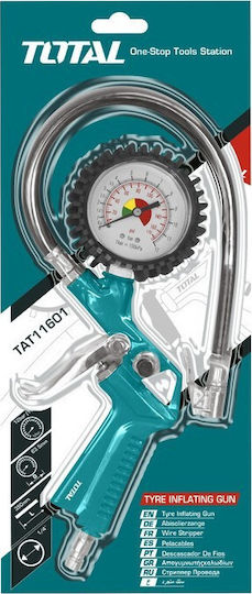 Total Air Pressure Gauge with Tyre Inflator Pistol 8.5bar TAT11601