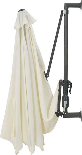 Wall Mounted Circular Metal Ecru Parasol Φ3m