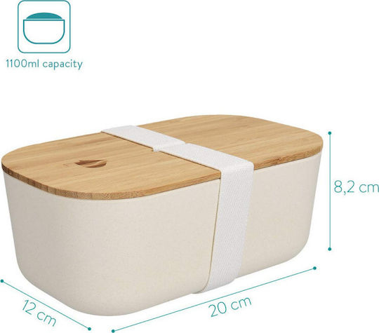 Navaris Bamboo Lunch Box Bento White 1000ml