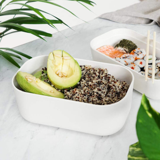 Navaris Bamboo Lunch Box Bento White 1000ml