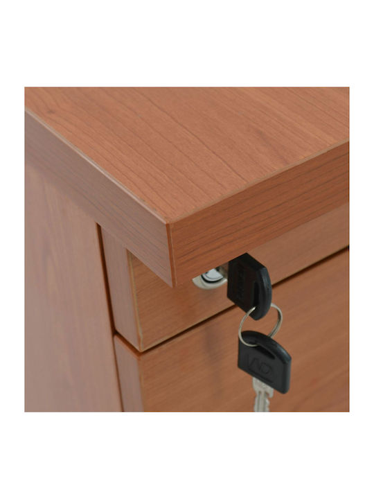 Ξύλινη Συρταριέρα Γραφείου με Κλειδαριά & 3 Συρτάρια Κερασί 40x46x75cm