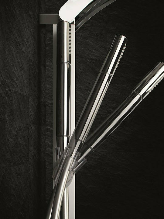 Dolce Vita Idea Spout Shower Column with Bathtub Mixer 136.4cm Silver