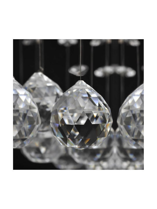 vidaXL Chandelier with Crystals Silver 29cm 241391
