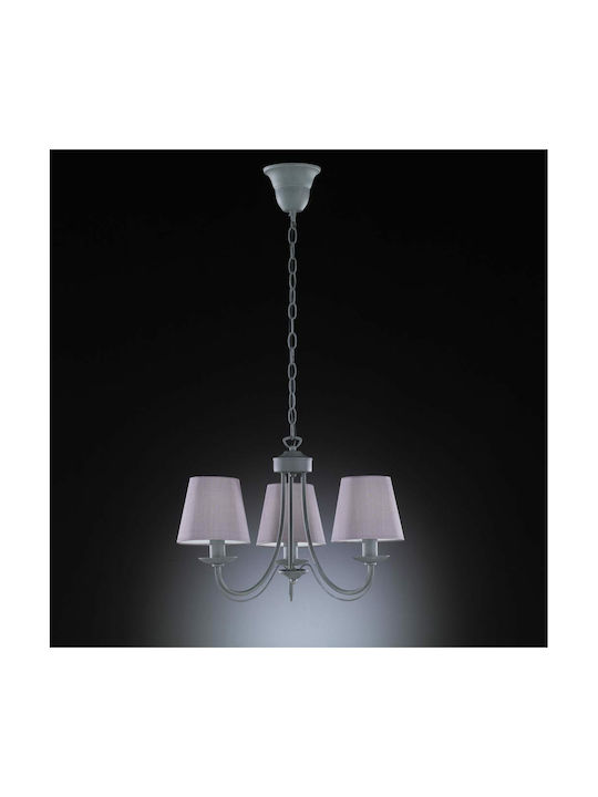Trio Lighting Cortez Πολυέλαιος 3xE14 Ø66cm με Καπέλα Γκρι 110600378