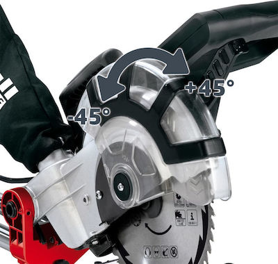 Einhell TC-SM 2131 Dual Φαλτσοπρίονο Συρόμενο με Ισχύ 1800W, Οδηγό Laser & Δίσκο Κοπής Διαμέτρου 210mm