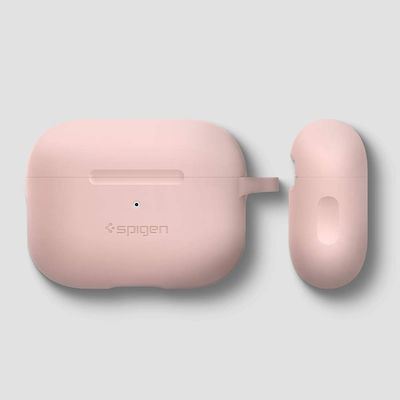 Spigen Silicone Fit with Carabiner Pro Silicone Case with Keychain Pink for Apple AirPods Pro