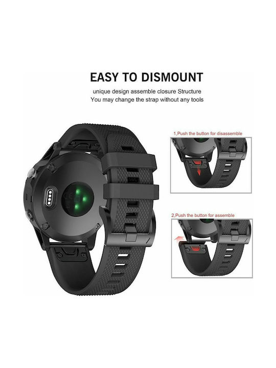 Smooth Strap Silicone Green (Garmin Fenix 3 / 5X / 3HR / 5X Plus /6X / 6X Pro / 7X)