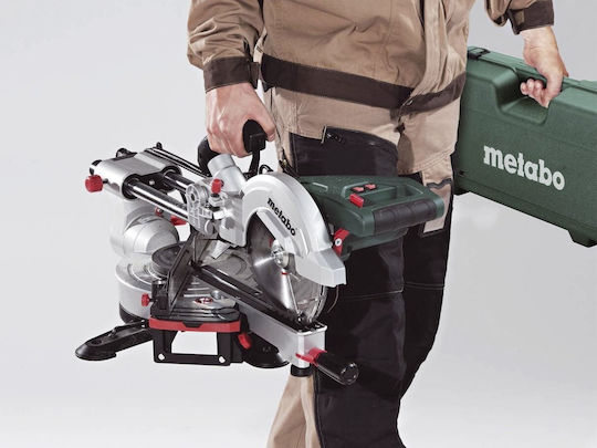 Metabo KGS216M Miter Saw Electric Sliding with Power 1200W, Laser Guide, Cutting Disc Diameter 216mm & Cutting Speed 5000rpm