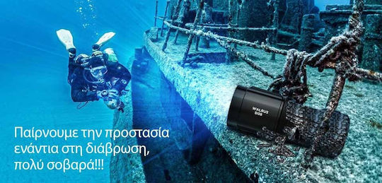 XTAR D08 Φακός Κατάδυσης Επαναφορτιζόμενος LED με Φωτεινότητα 2000lm για Βάθος έως 100m