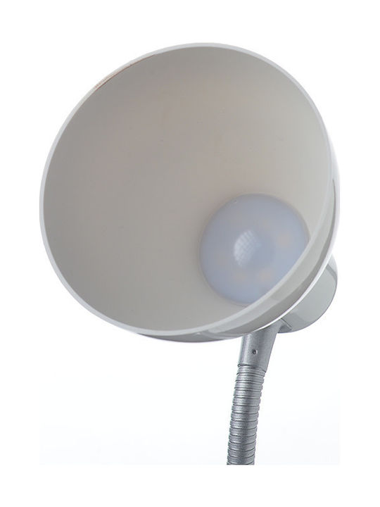 Aca LED Office Lamp with Flexible Arm in Silver Color