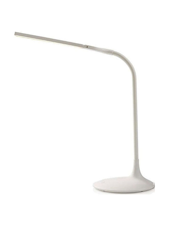 Nedis Rechargeable LED Office Lamp with Flexible Arm in White Color