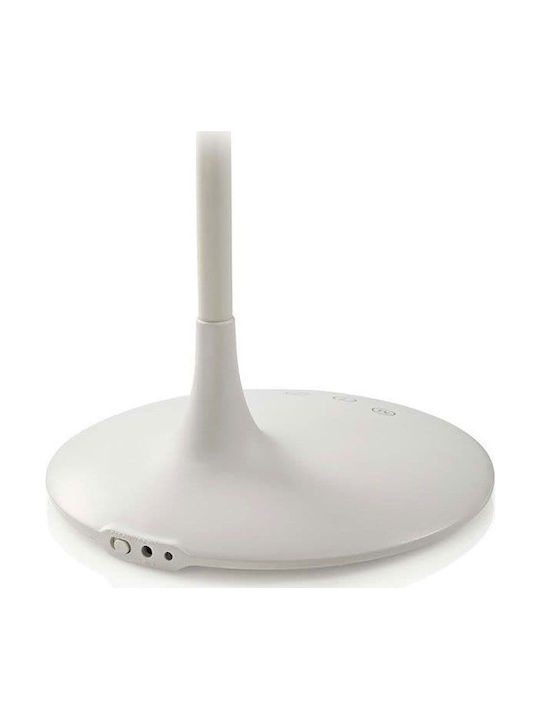 Nedis Rechargeable LED Office Lamp with Flexible Arm in White Color