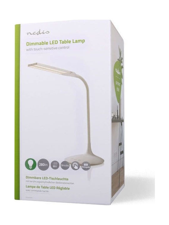 Nedis Rechargeable LED Office Lamp with Flexible Arm in White Color
