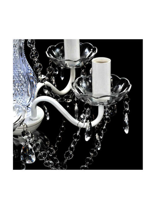 vidaXL Kronleuchter 5xE14 mit Kerzen Transparent 240309