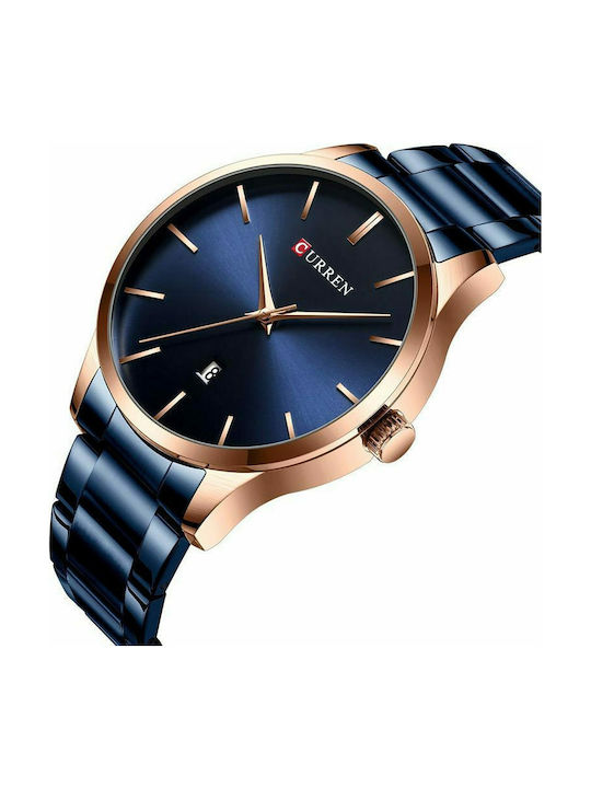 Curren Watch Battery with Metal Bracelet Navy