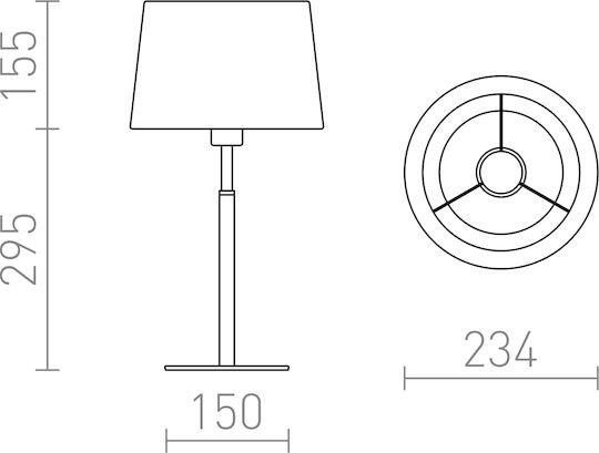 Rendl Light Studio Broadway Table Метална Настолна лампа за Цокъл E27 с Бял Абажур и Сребрист Основа