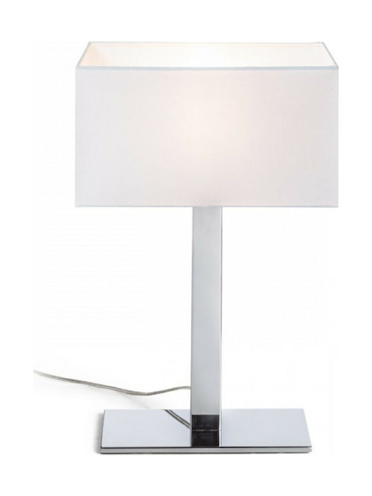 Rendl Light Studio Plaza M Table Πορτατίφ με Λευκό Καπέλο και Ασημί Βάση