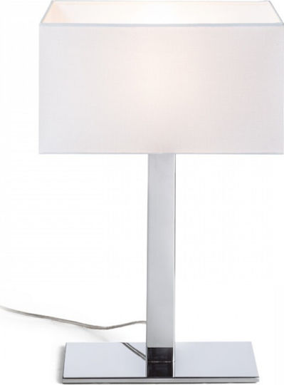 Rendl Light Studio Plaza M Table Πορτατίφ με Λευκό Καπέλο και Ασημί Βάση