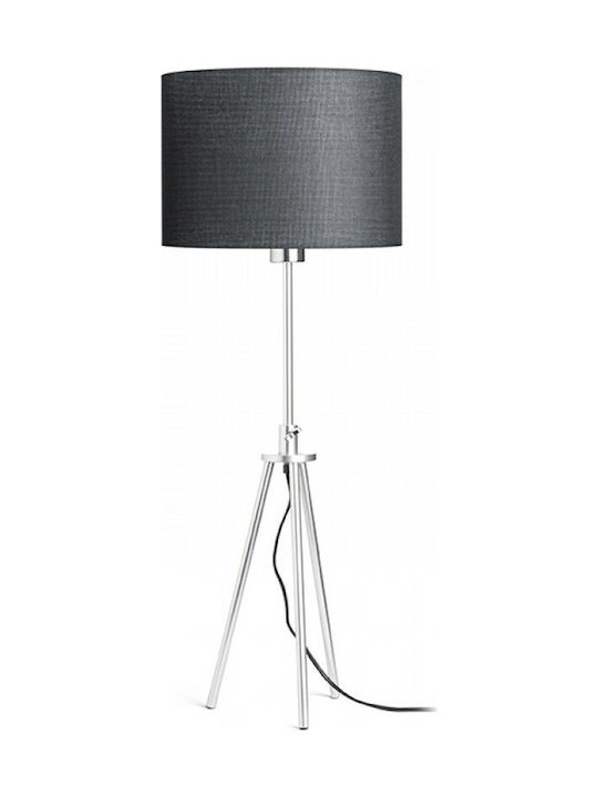 Rendl Light Studio Gardette Table Metal Table Lamp for Socket E27 with Black Shade and Silver Base