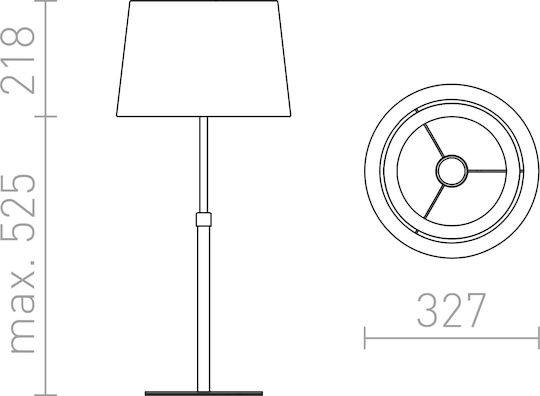 Rendl Light Studio Esplanade Table Metal Lampă de masă pentru Soclu E27 cu Abajur Gri și Bază Negru