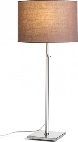 Rendl Light Studio Edika Table Πορτατίφ με Καφέ Καπέλο και Ασημί Βάση