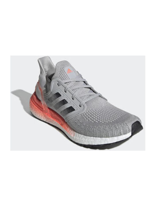 Ultraboost 20 Sport Shoes Running Grey Two / Night Metallic / Signal Coral