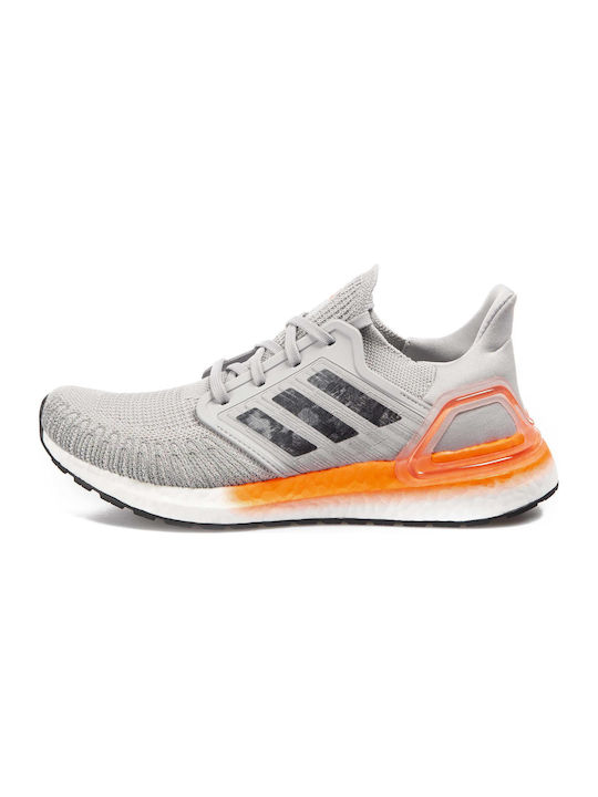 Ultraboost 20 Sport Shoes Running Grey Two / Night Metallic / Signal Coral
